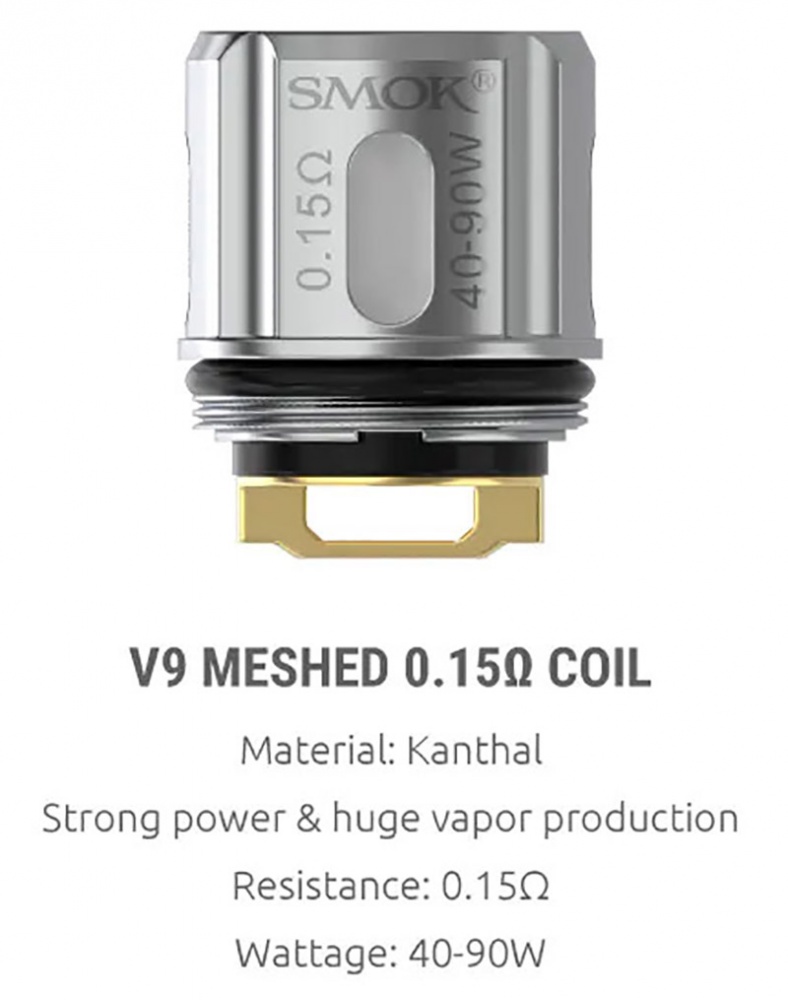 Smok TFV9 Coils 5 Pack - 0.15ohm Mesh
